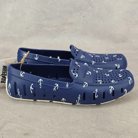 Floafers Water Shoes Mens Size 8 Country Club Drivers Blue Navy Anchor