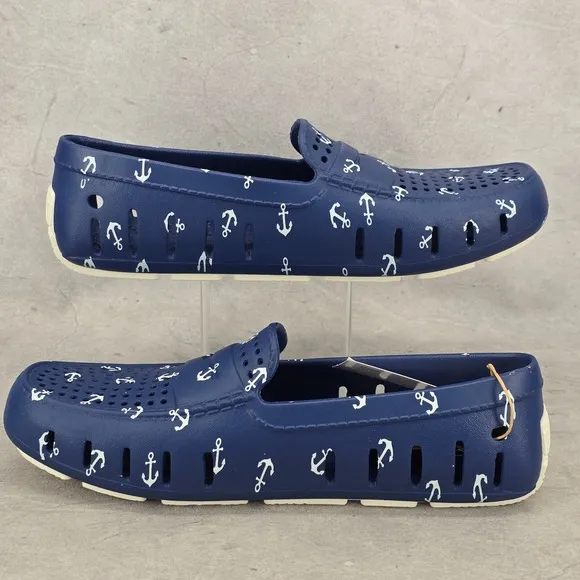Floafers Water Shoes Mens Size 8 Country Club Drivers Blue Navy Anchor