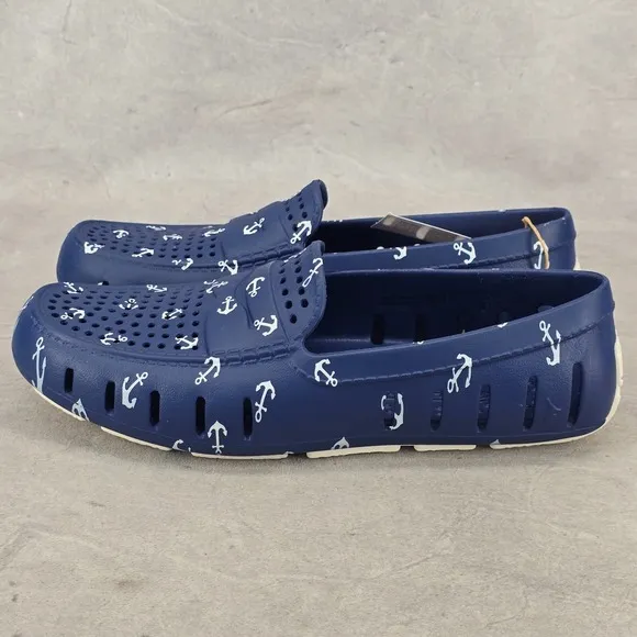 Floafers Water Shoes Mens Size 8 Country Club Drivers Blue Navy Anchor