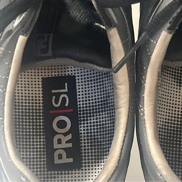 Footjoy Mens Pro SL Black Leather Spikeless Golf Shoes Size 7 Wide 53077