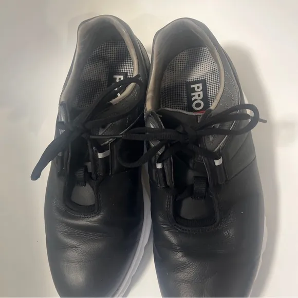 Footjoy Mens Pro SL Black Leather Spikeless Golf Shoes Size 7 Wide 53077