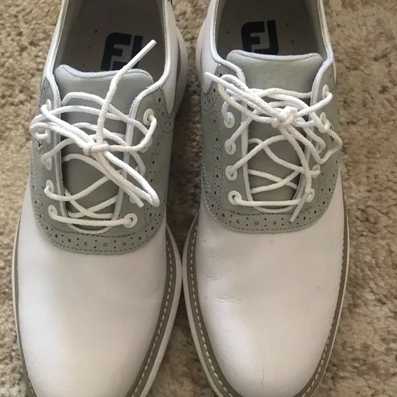 FootJoy Men's White and Gray Golf Shoes