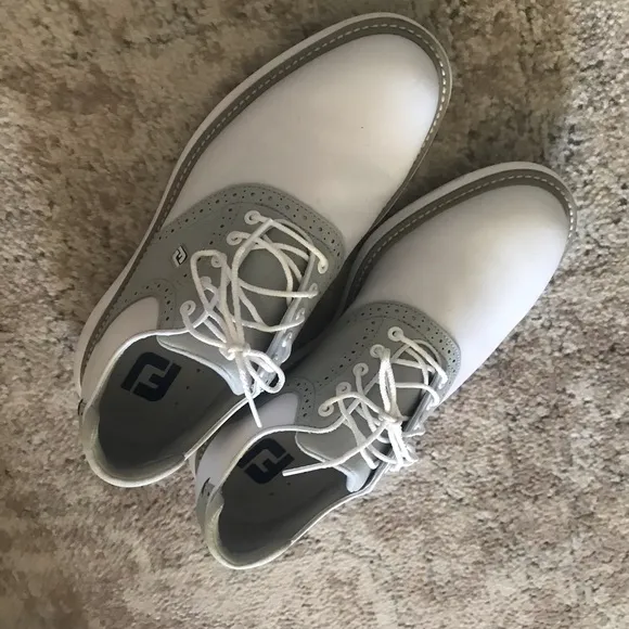 FootJoy Men's White and Gray Golf Shoes