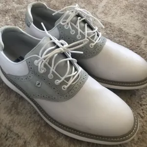 FootJoy Men's White and Gray Golf Shoes