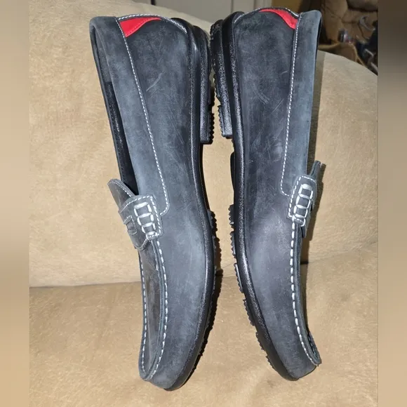 Footjoy Navy Blue Nubuck Leather Loafer Golf Shoes Size 12 *Excellent Condition