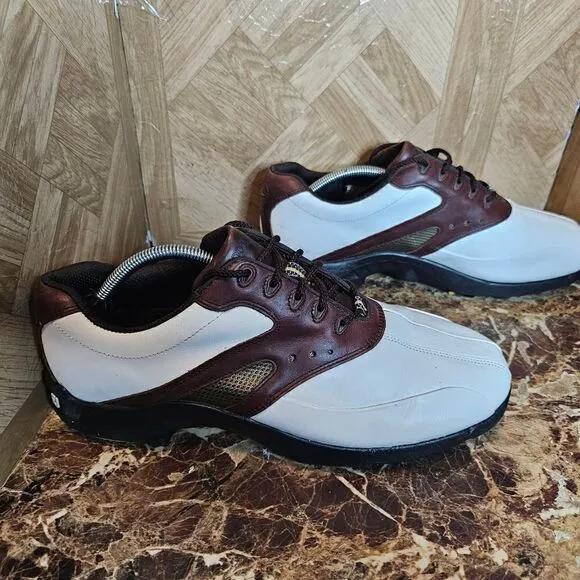 Footjoy superlites men's golf white shoes size 12.      158