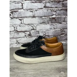 Frye Black Suede Brown Leather Lace Up Low Top Casual Shoes Men’s Sz 10M US/43EU