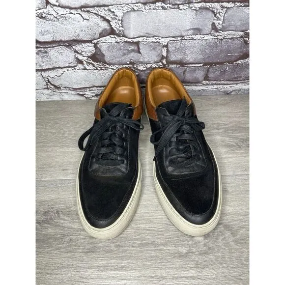 Frye Black Suede Brown Leather Lace Up Low Top Casual Shoes Men’s Sz 10M US/43EU