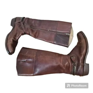 FRYE Boots Womens 8B 77775 Brown Knee high Zip Up Style
