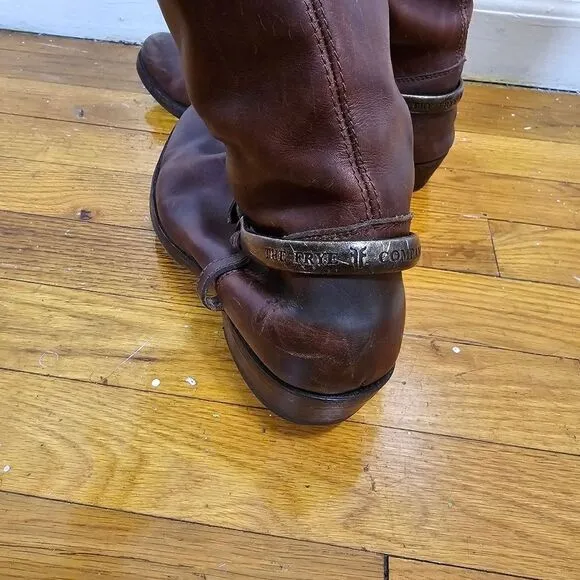 FRYE Boots Womens 8B 77775 Brown Knee high Zip Up Style