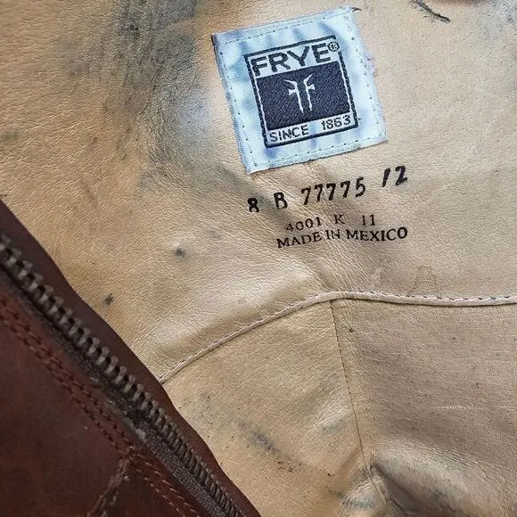 FRYE Boots Womens 8B 77775 Brown Knee high Zip Up Style