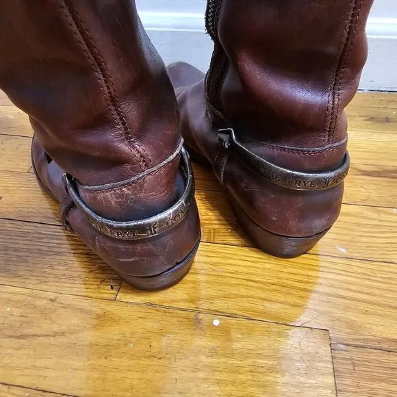 FRYE Boots Womens 8B 77775 Brown Knee high Zip Up Style