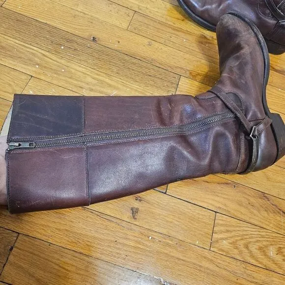 FRYE Boots Womens 8B 77775 Brown Knee high Zip Up Style