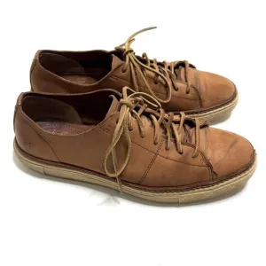 Frye Walker (Mens Size 9) Leather Low Top Shoes Lace Up Sneakers Brown Cognac
