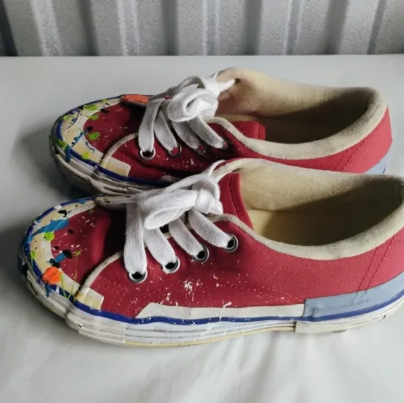 Gallery Dept X Lanvin Melted Low Top Vulcanized Paint Splatter Sneakers