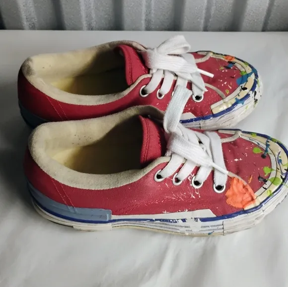 Gallery Dept X Lanvin Melted Low Top Vulcanized Paint Splatter Sneakers