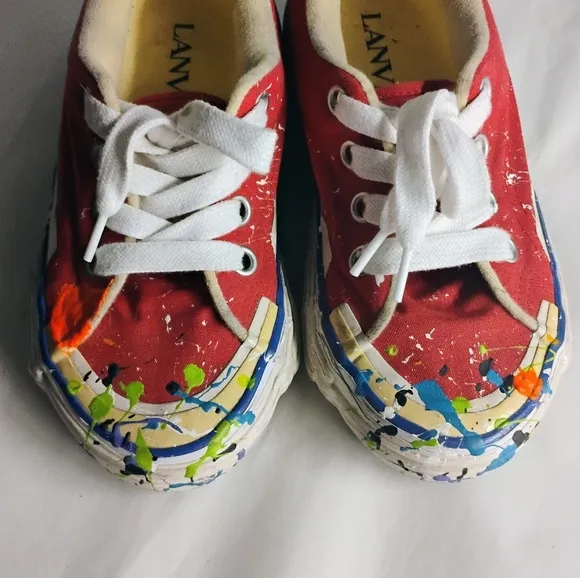 Gallery Dept X Lanvin Melted Low Top Vulcanized Paint Splatter Sneakers