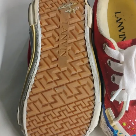 Gallery Dept X Lanvin Melted Low Top Vulcanized Paint Splatter Sneakers