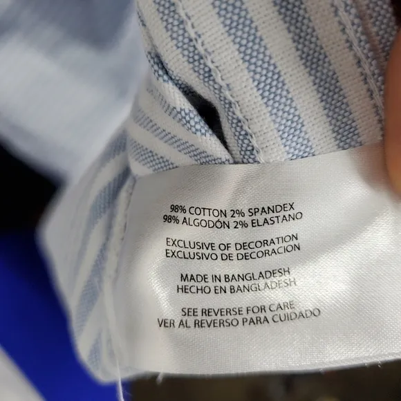 GAP Striped Oxford Button Down Long Sleeve Shirt Men's Blue &amp; White Size XXL New