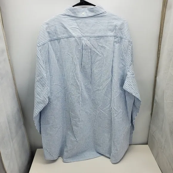 GAP Striped Oxford Button Down Long Sleeve Shirt Men's Blue &amp; White Size XXL New