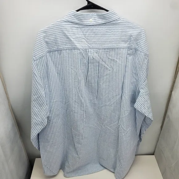 GAP Striped Oxford Button Down Long Sleeve Shirt Men's Blue &amp; White Size XXL New