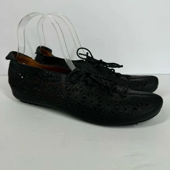 Gentle Souls Sol Zest Leather Perforated Cutout Oxford Lace-Up Flats Comfort 9