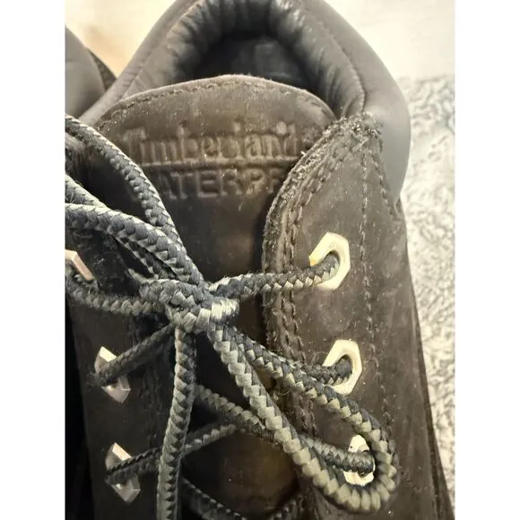 Gently Used Waterproof TImberland Black Leather Shoes with laces size Men's 8