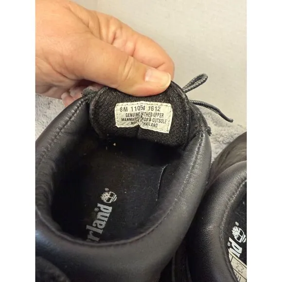 Gently Used Waterproof TImberland Black Leather Shoes with laces size Men's 8
