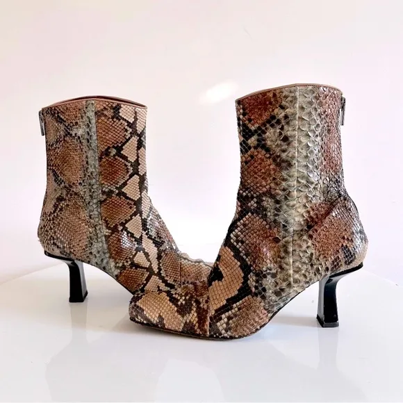 Genuine Snakeskin VTG Ankle Bootie retro lux y2k 90 80 Streetwear corpcore 39.5