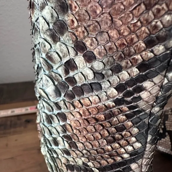 Genuine Snakeskin VTG Ankle Bootie retro lux y2k 90 80 Streetwear corpcore 39.5