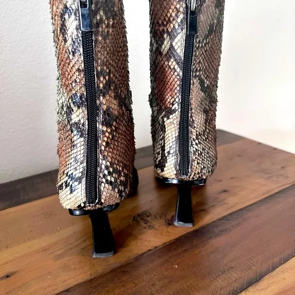 Genuine Snakeskin VTG Ankle Bootie retro lux y2k 90 80 Streetwear corpcore 39.5
