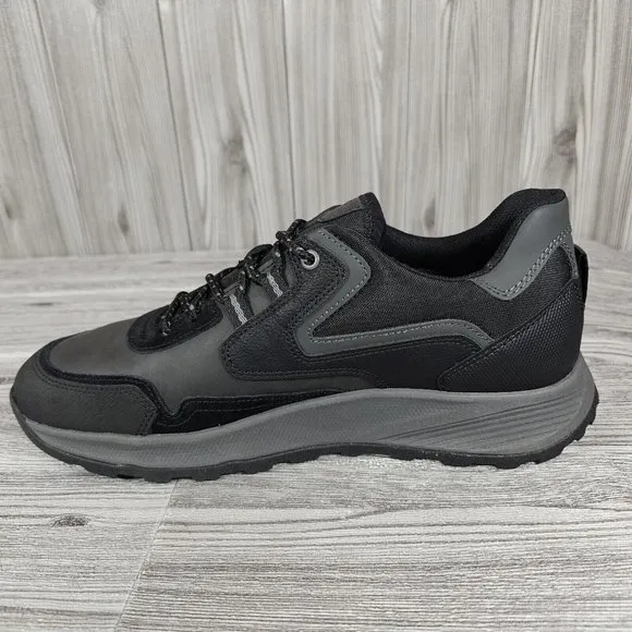 Geox Terrestre Leather &amp; Suede Black Low top Sneakers Shoes-Men's Size 7 NEW