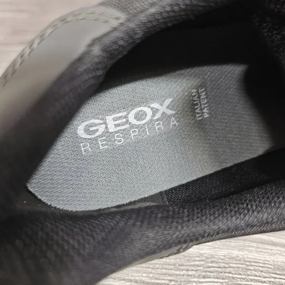 Geox Terrestre Leather &amp; Suede Black Low top Sneakers Shoes-Men's Size 7 NEW