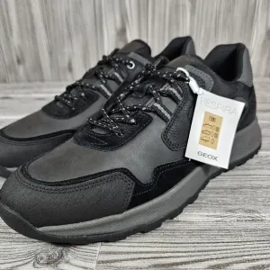 Geox Terrestre Leather &amp; Suede Black Low top Sneakers Shoes-Men's Size 7 NEW