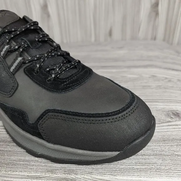 Geox Terrestre Leather &amp; Suede Black Low top Sneakers Shoes-Men's Size 7 NEW