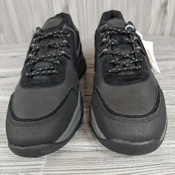 Geox Terrestre Leather &amp; Suede Black Low top Sneakers Shoes-Men's Size 7 NEW