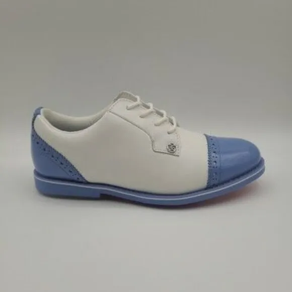 G/Fore Gallivanter Cap-Toe Women's Size 6 Snow Vista Blue Golf Shoes G4LS22EF04