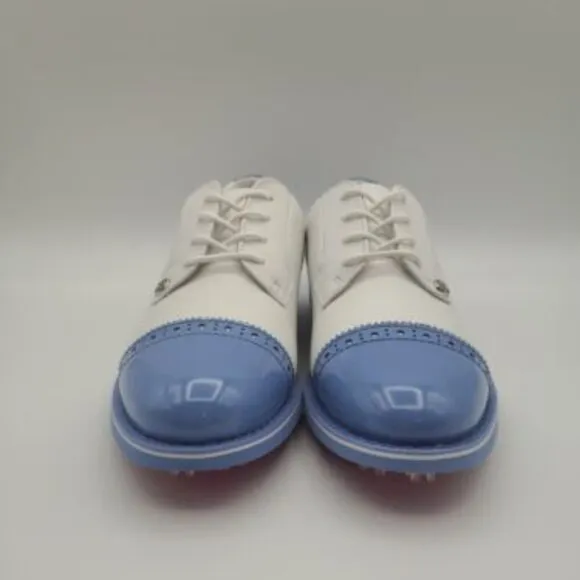 G/Fore Gallivanter Cap-Toe Women's Size 6 Snow Vista Blue Golf Shoes G4LS22EF04