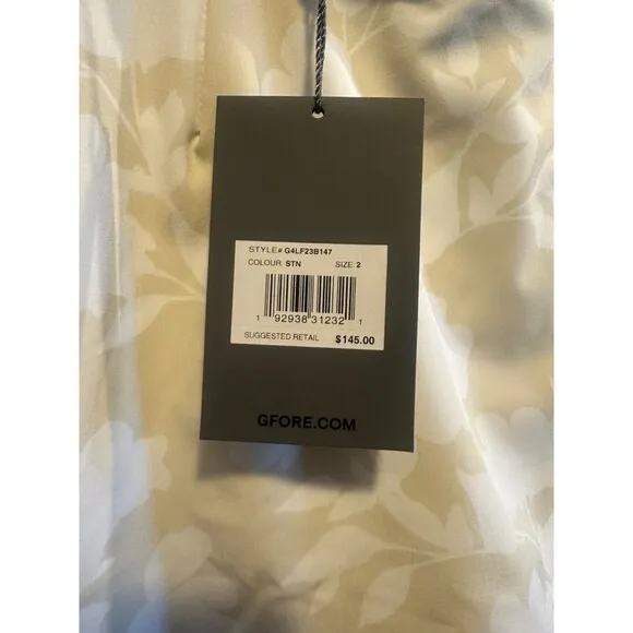 G/FORE Tonal Floral Women's Skort Size 2 Tan Golf NWT MSRP $145