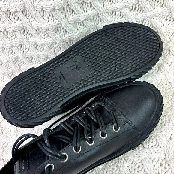 Giuseppe Zanotti Blabber $725 Low Top Sneaker Shoes Black Mens 44.5EU 11.5US NEW