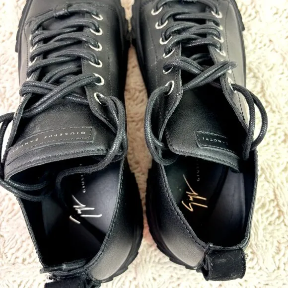 Giuseppe Zanotti Blabber $725 Low Top Sneaker Shoes Black Mens 44.5EU 11.5US NEW