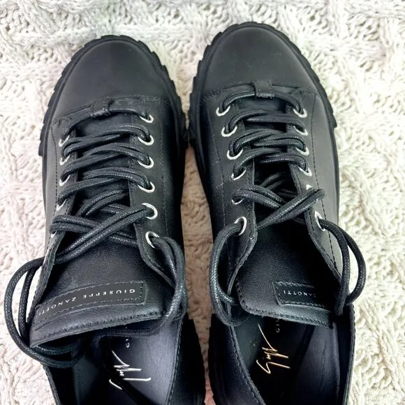 Giuseppe Zanotti Blabber $725 Low Top Sneaker Shoes Black Mens 44.5EU 11.5US NEW