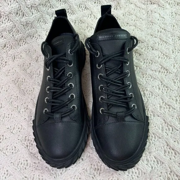 Giuseppe Zanotti Blabber $725 Low Top Sneaker Shoes Black Mens 44.5EU 11.5US NEW