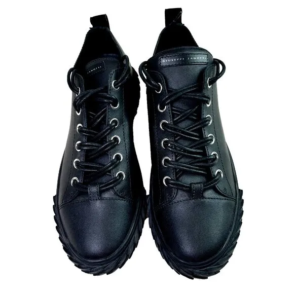 Giuseppe Zanotti Blabber $725 Low Top Sneaker Shoes Black Mens 44.5EU 11.5US NEW