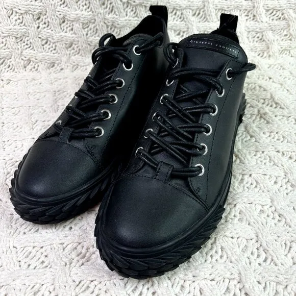 Giuseppe Zanotti Blabber $725 Low Top Sneaker Shoes Black Mens 44.5EU 11.5US NEW