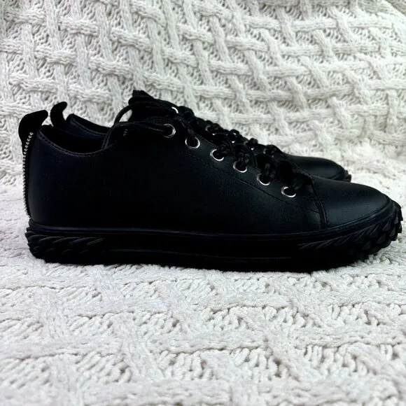 Giuseppe Zanotti Blabber $725 Low Top Sneaker Shoes Black Mens 44.5EU 11.5US NEW