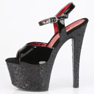 Glitter Platform Patent Leather High Heel Shoes