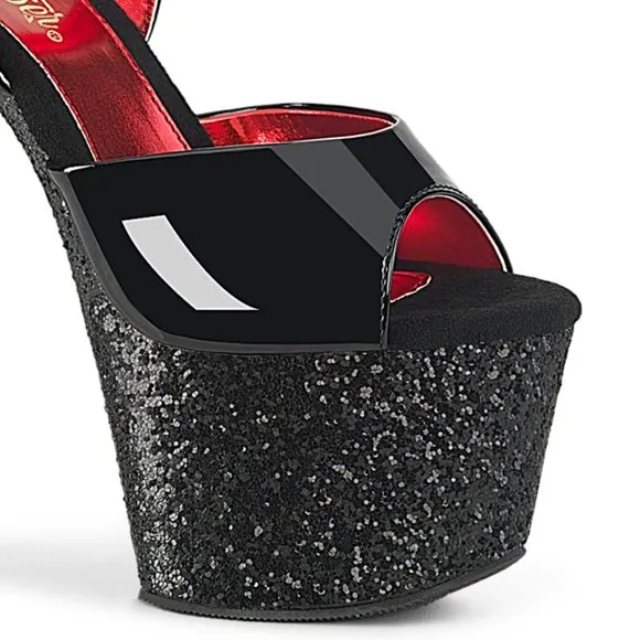 Glitter Platform Patent Leather High Heel Shoes