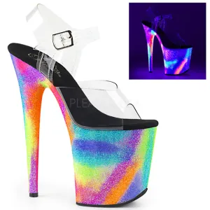 Glow Platform Glitter Clear High Heel Shoes