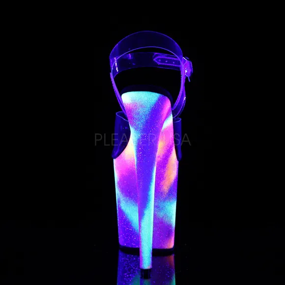 Glow Platform Glitter Clear High Heel Shoes